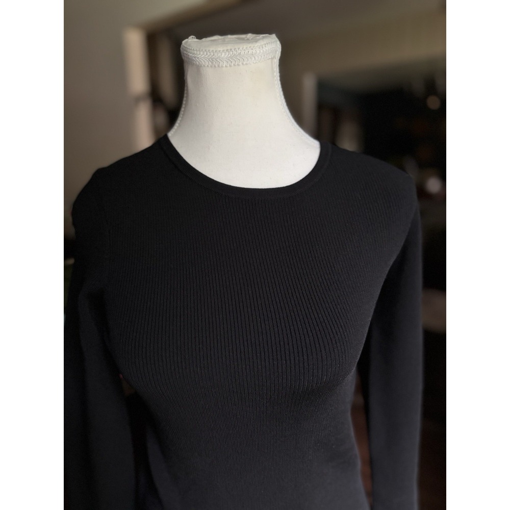 NWT Womens Ramy Brook Black Lucas Open Back‎ Lace-Up Knit Sweater Large - Picture 7 of 16